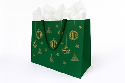 torba prezentowa, torba kraft, torba świąteczna, torba zielona, torba papierowa