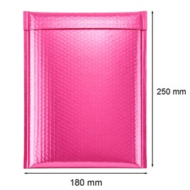 Koperta bąbelkowa Metaliczna 180x250mm Różowa