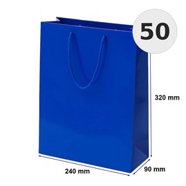 Torby granatowe laminowane 240x90x320 mm torby prezentowe 50 szt