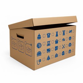 Gruby karton z uchwytami 460x330x290mm wytrzymały do transportu