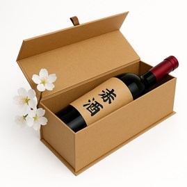 Pudełko na 1 wino KRAFT z magnesem 340x100x95mm (zewn.)
