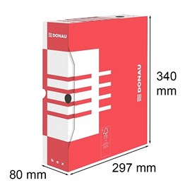 Pudło arch. Donau 80x340x297 A4 Czerwone