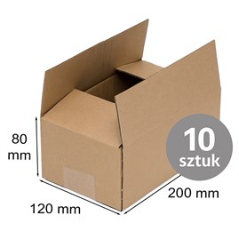 pudełko klapowe, karton 200x100x80, karton B320, pudełko tekturowe, pakiet 10 sztuk