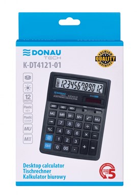 Kalkulator biurowy Donau Tech 12-cyfrowy Czarny