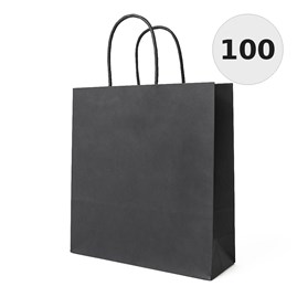 torba papierowa ciemno szara 180x80x225 mm 100 sztuk