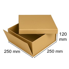 Pudełko składane z wiekiem 250x250x120 Złote