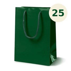 Zielona torba papierowa laminowana 170×70×210 mm 25 sztuk