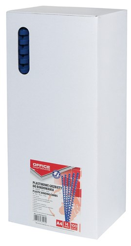 Grzbiety do bindowania 14mm, 100 sztuk, niebieskie