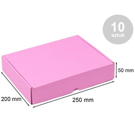 Kartony Wykrojnikowe 250x200x50mm Różowe, 10 sztuk