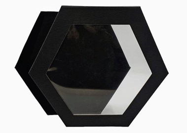 Pudełko karbowane czarne 240x240x90mm z oknem