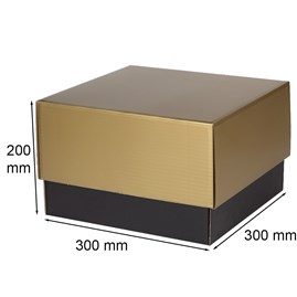 Pudełko ozdobne czarno-zł. z wiekiem 300x300x200mm