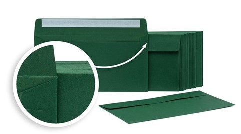 Koperty ozdobne DL HK/ Zielone/ 120gsm x-10 50szt.