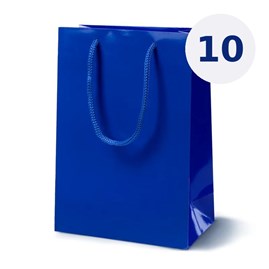 Granatowa torba papierowa laminowana 170×70×210 mm 10 sztuk