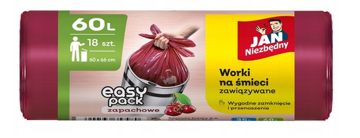 JN Worki HD Easy-pack wiśniowe 60l 18szt.